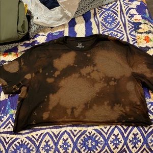 bleached black crop top